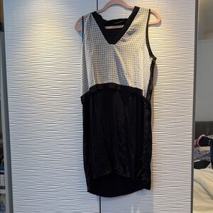 Cop.Copine Irma Black and White High Low Dress sz 42 us 10
